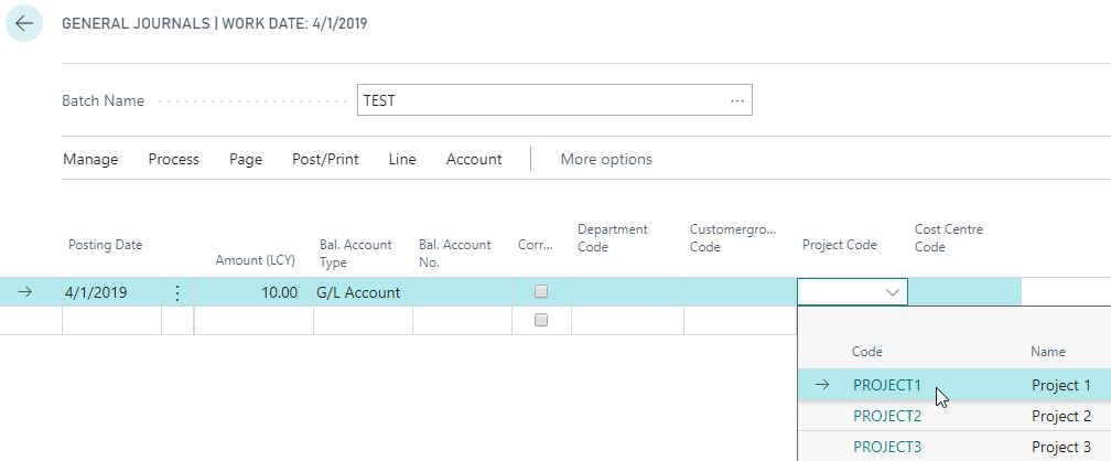 General Journal Project Dimension General Journal Project Dimension